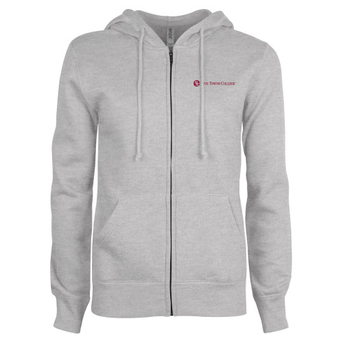  ENZA Womens Grey Fleece Full Zip Hoodie - Primary Mark