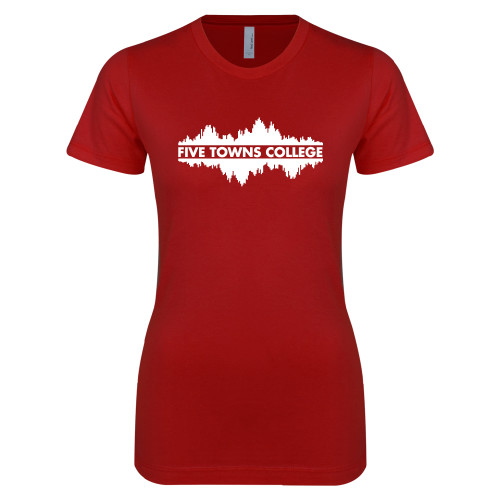  Next Level Womens Cardinal Boyfriend Tee - Five Towns College Waves