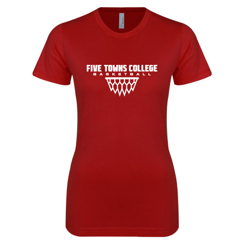  Next Level Womens Cardinal Boyfriend Tee - Basketball