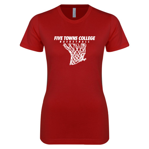  Next Level Womens Cardinal Boyfriend Tee - Basketball