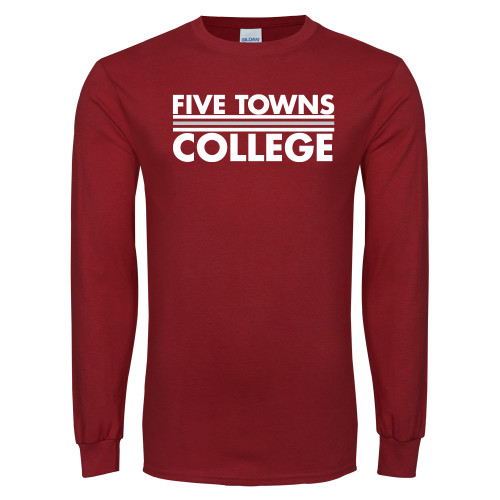  Cardinal Long Sleeve T Shirt - Five Towns College Stacked