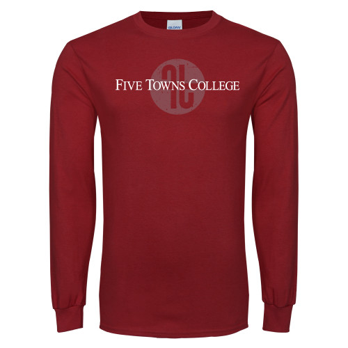  Cardinal Long Sleeve T Shirt - Five Towns College Tone Distress
