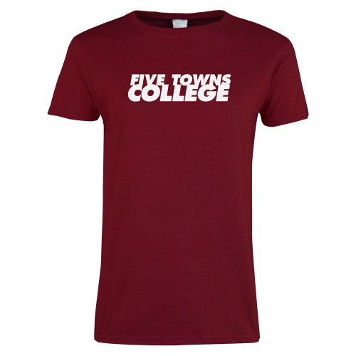  Next Level Womens Cardinal Short Sleeve Tee - Five Towns College Mesh