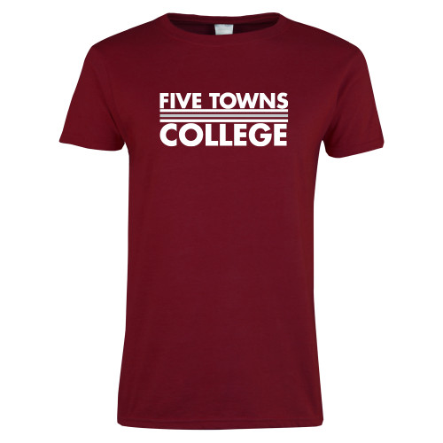  Next Level Womens Cardinal Short Sleeve Tee - Five Towns College Stacked
