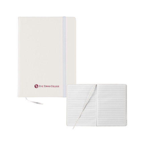  5x7 White Hard Cover Journal - Primary Mark