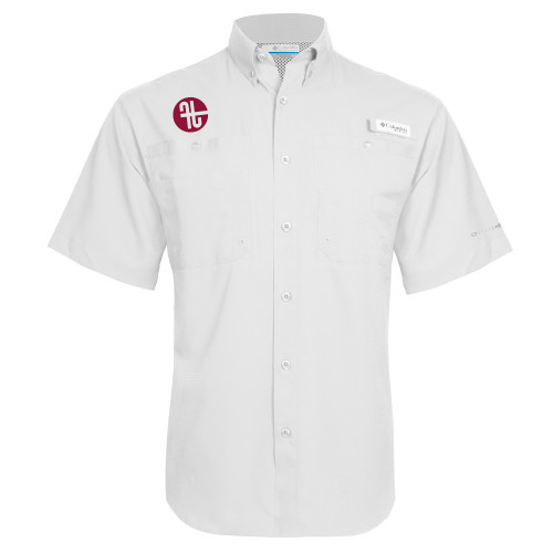  Columbia White Tamiami Performance Short Sleeve Shirt - Identity Mark
