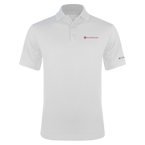  Columbia White Omni Wick Drive Polo - Primary Mark