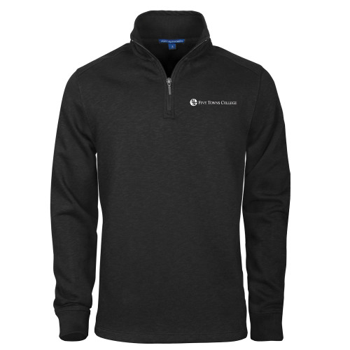  Black Slub Fleece 1/4 Zip Pullover - Primary Mark