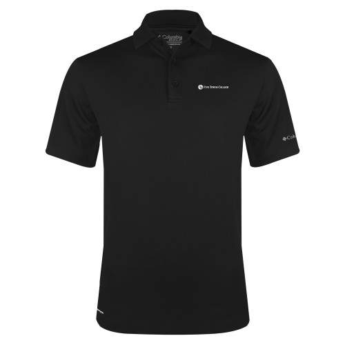  Columbia Black Omni Wick Drive Polo - Primary Mark