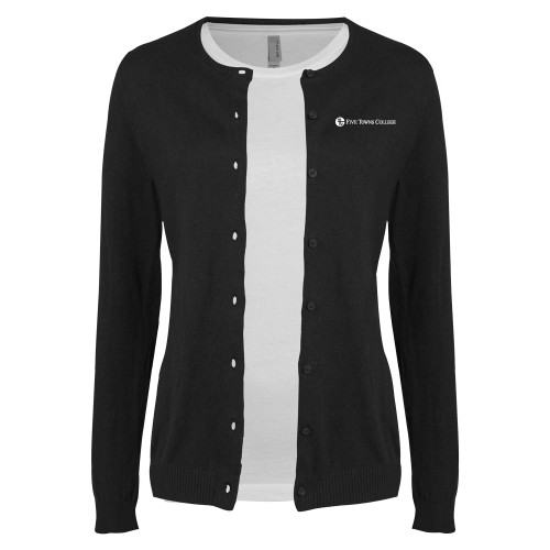  Womens Black Cardigan Sweater - Primary Mark