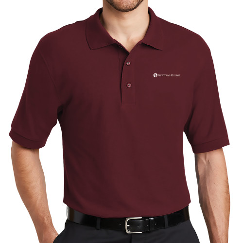  Burgundy Silk Touch Polo - Primary Mark