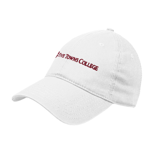  White Unstructured Adjustable Low Profile Hat - Primary Mark