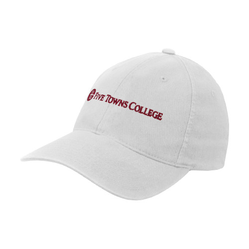  White Flexfit Structured Low Profile Hat - Primary Mark