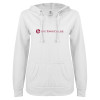Thumbnail image for  ENZA Womens White V Notch Raw Edge Fleece Hoodie
