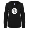 Thumbnail image for  ENZA Womens Black V Notch Raw Edge Fleece Hoodie