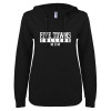 Thumbnail image for  ENZA Womens Black V Notch Raw Edge Fleece Hoodie