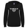 Thumbnail image for  ENZA Womens Black V Notch Raw Edge Fleece Hoodie