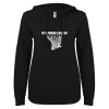 Thumbnail image for  ENZA Womens Black V Notch Raw Edge Fleece Hoodie