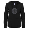 Thumbnail image for  ENZA Womens Black V Notch Raw Edge Fleece Hoodie