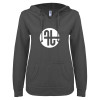 Thumbnail image for  ENZA Womens Dark Heather V Notch Raw Edge Fleece Hoodie