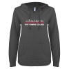 Thumbnail image for  ENZA Womens Dark Heather V Notch Raw Edge Fleece Hoodie