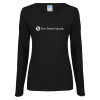 Thumbnail image for  Womens Black Long Sleeve V Neck Tee 