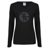 Thumbnail image for  Womens Black Long Sleeve V Neck Tee 
