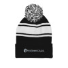 Thumbnail image for  Black/White Two Tone Knit Pom Beanie w/Cuff