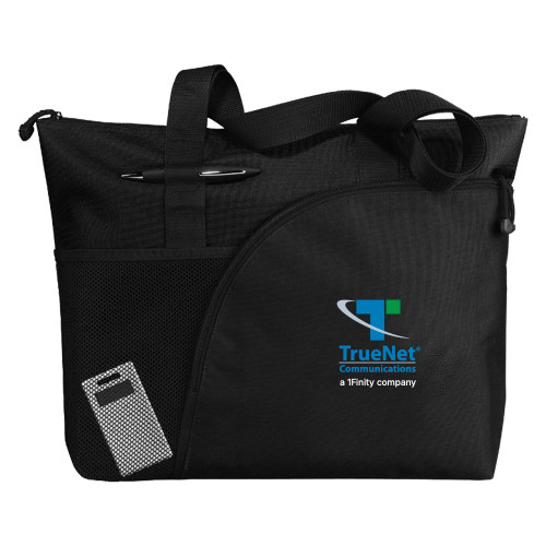 Excel Black Sport Utility Tote-TrueNet Communications Stacked
