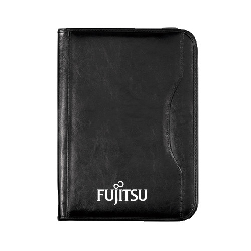 Wall Street Black Zippered Padfolio-Fujitsu