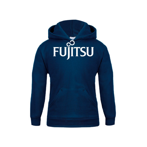 Youth Navy Fleece Hoodie-Fujitsu