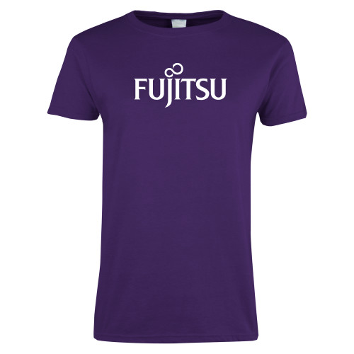 Womens Purple Short Sleeve Tee-Fujitsu