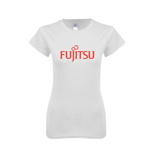 Next Level Womens White Boyfriend Tee-Fujitsu