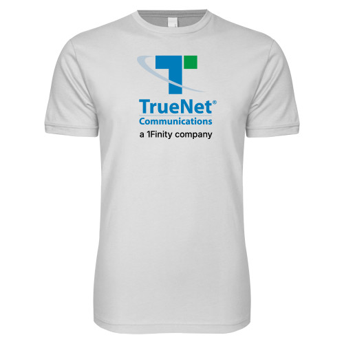 Next Level White SoftStyle T Shirt-TrueNet Communications Stacked