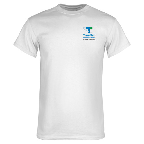 White T Shirt-TrueNet Communications Stacked