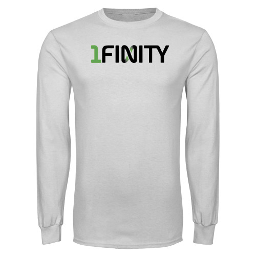 White Long Sleeve T Shirt-1Finity Wordmark