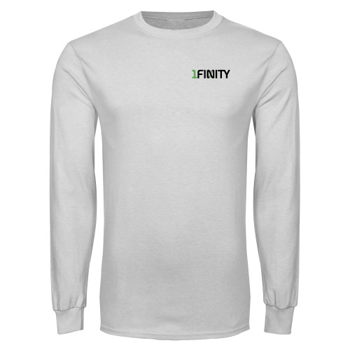 White Long Sleeve T Shirt-1Finity Wordmark