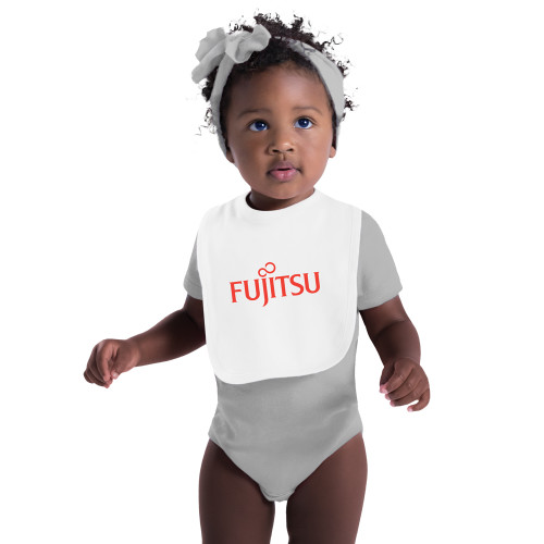 White Baby Bib-Fujitsu
