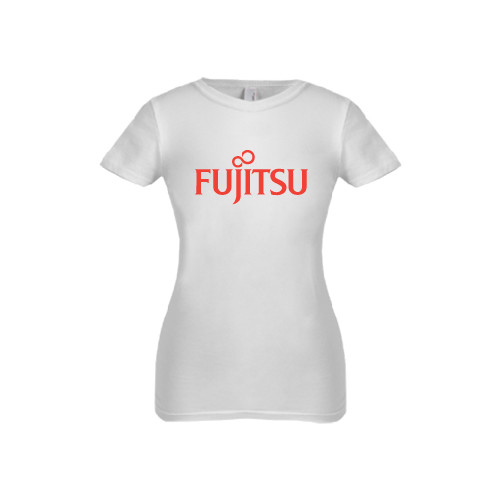 Next Level Girls White Fashion Fit T Shirt-Fujitsu