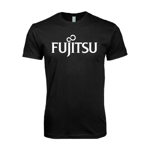 Next Level Black SoftStyle T Shirt-Fujitsu