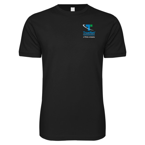 Next Level Black SoftStyle T Shirt-TrueNet Communications Stacked