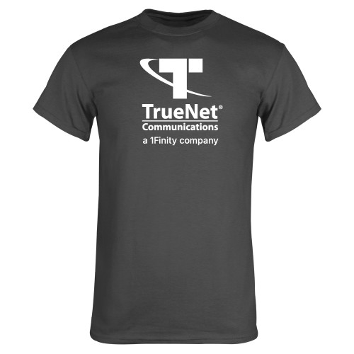 Charcoal T Shirt-TrueNet Communications Stacked