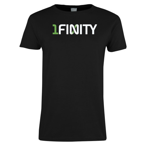 Womens Black Short Sleeve Tee-1Finity Wordmark