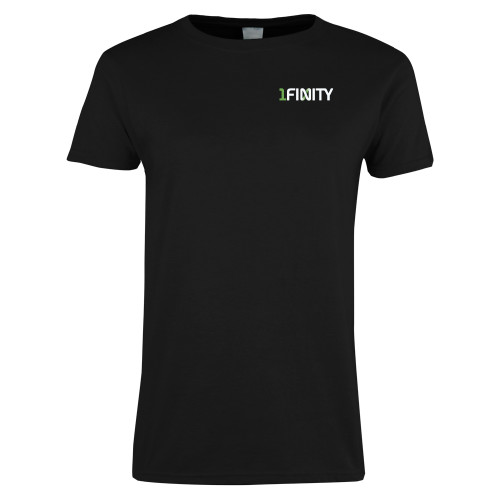 Womens Black Short Sleeve Tee-1Finity Wordmark