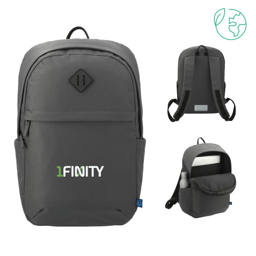 Repreve Charcoal Ocean Commuter Computer Backpack-1Finity Wordmark
