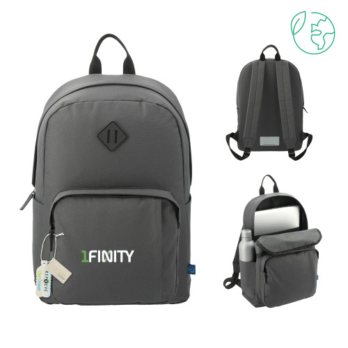 Repreve Ocean Charcoal Everyday Computer Backpack-1Finity Wordmark