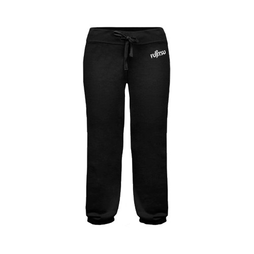 ENZA Womens Black Banded Fleece Capri-Fujitsu