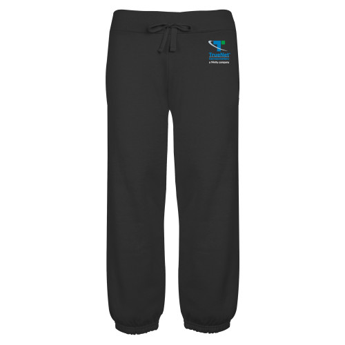 ENZA Womens Black Banded Fleece Capri-TrueNet Communications Stacked