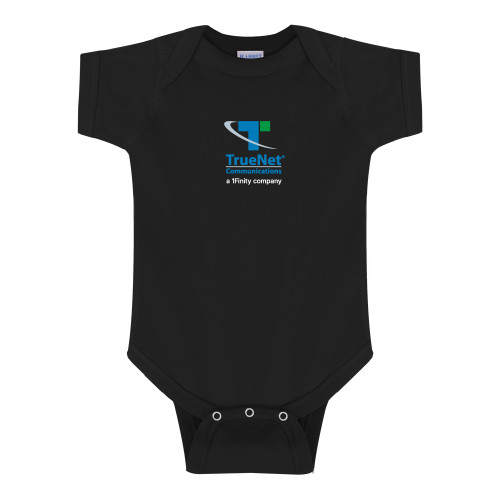 Black Infant Onesie-TrueNet Communications Stacked