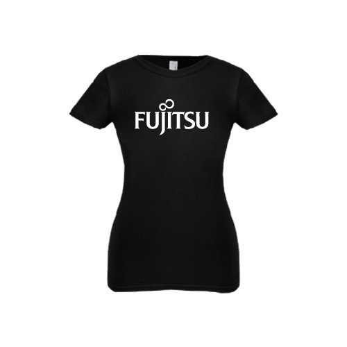 Next Level Girls Black Fashion Fit T Shirt-Fujitsu